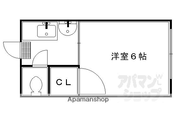 東楽ハイツ(1K/2階)の間取り写真