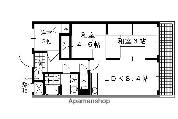 ドエル修学院(3DK/2階)の間取り写真