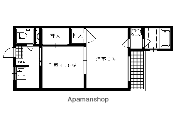 祇園ハイツ(1DK/4階)の間取り写真