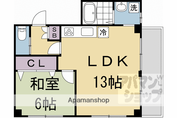 サンライブマンションII(1LDK/3階)の間取り写真