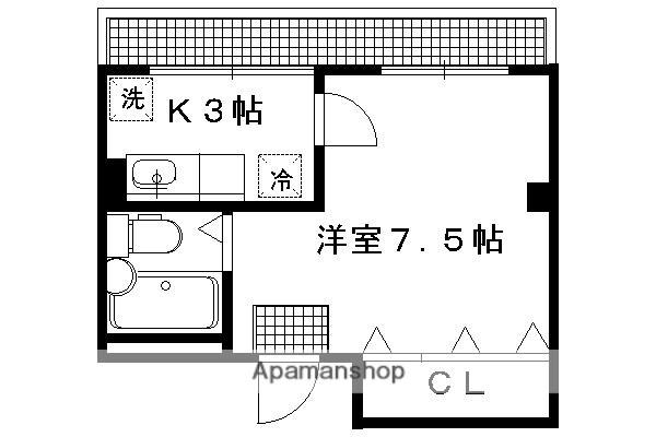 コンパートメント小太郎(1K/1階)の間取り写真