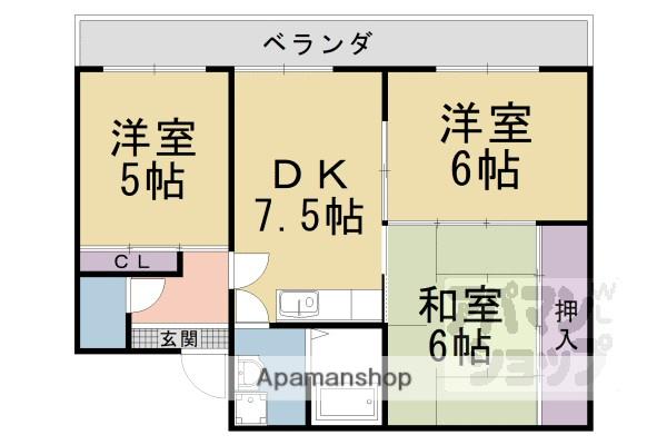 コーポ弘和(3DK/1階)の間取り写真