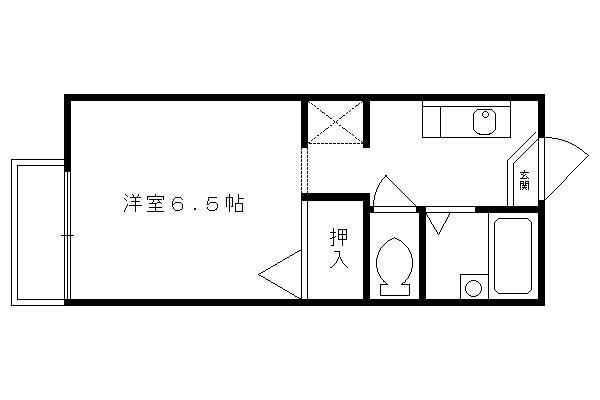 クローバーハウス御陵(1K/1階)の間取り写真