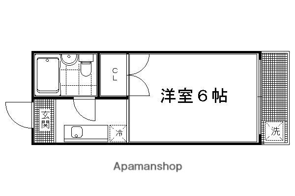 ハイツわかくさ(1K/4階)の間取り写真