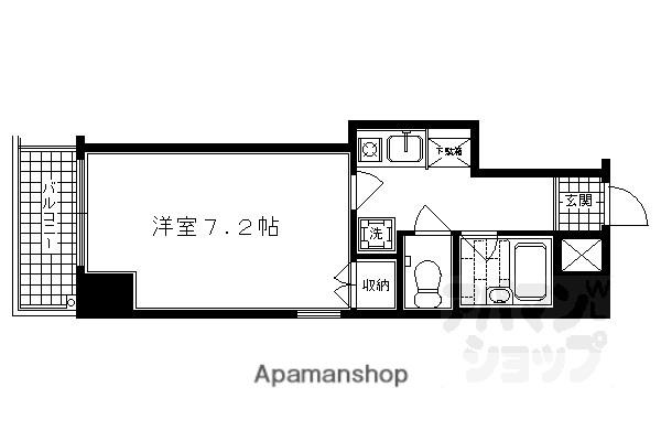 エステムコート御所南(1K/7階)の間取り写真