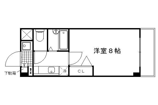 PAIR PREMIER(1K/4階)の間取り写真