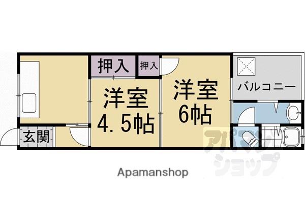イースト東福寺(2K/1階)の間取り写真