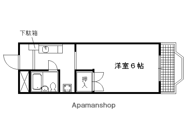 サンシティ共立(1K/1階)の間取り写真
