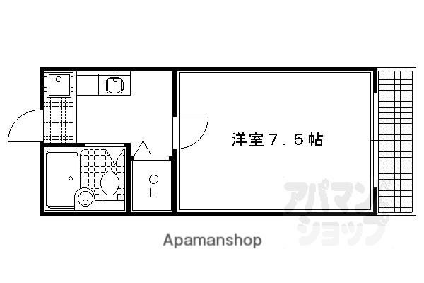 ヴィレッジハウス(1K/2階)の間取り写真