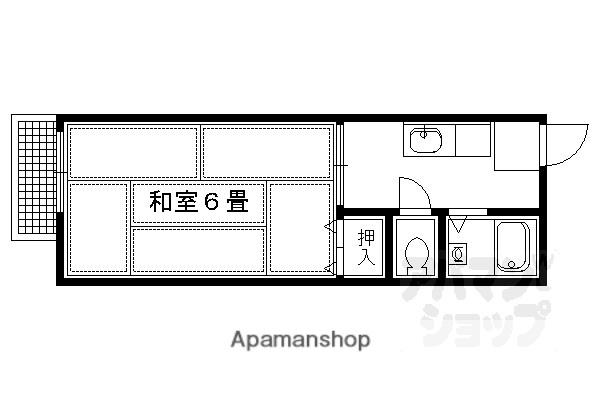 メゾンド静市(1K/2階)の間取り写真