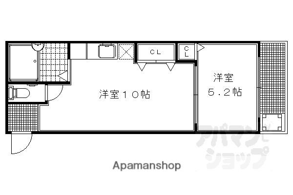 セントラル修学院(1LDK/2階)の間取り写真