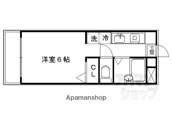 アプリバ松ヶ崎(1K/1階)の間取り写真