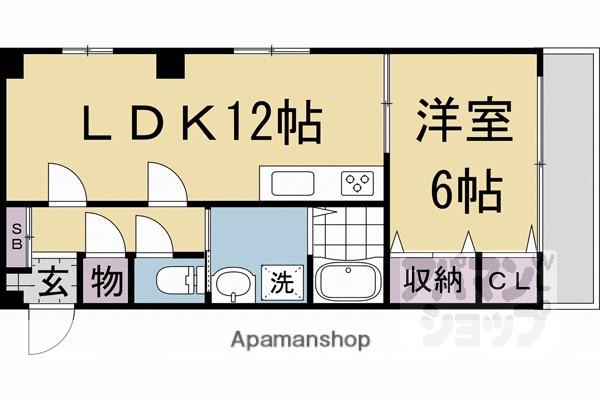グリーンハウス七条(1LDK/2階)の間取り写真