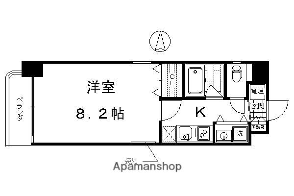 マジェスティ(1K/8階)の間取り写真