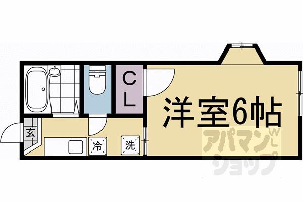 タウニィ里ノ前(1K/1階)の間取り写真