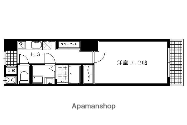 アウスレーゼ下鴨(1K/2階)の間取り写真