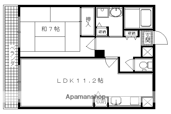 ドーム平野(1LDK/5階)の間取り写真
