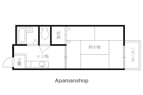サンライフシティ(1K/2階)の間取り写真