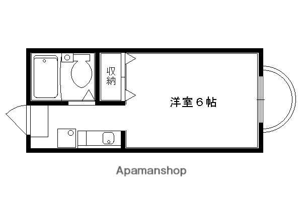 ただすの森 下鴨(1K/3階)の間取り写真
