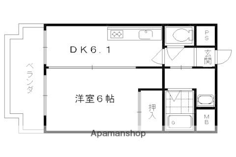 ヴィラージュK(1DK/2階)の間取り写真