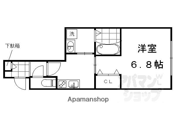 グリーン・コート(1K/1階)の間取り写真