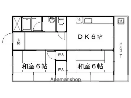 ハイツ池田(2DK/2階)の間取り写真