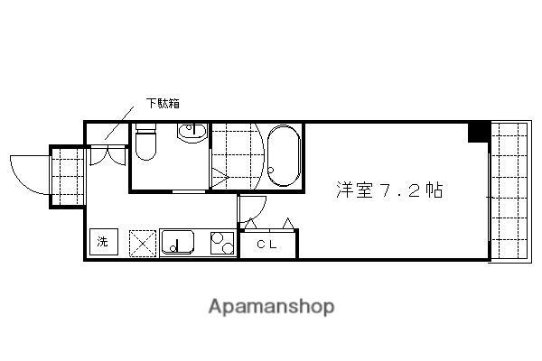 エスペレ西陣(1K/3階)の間取り写真