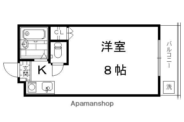 鞘町フラッツ(1K/3階)の間取り写真