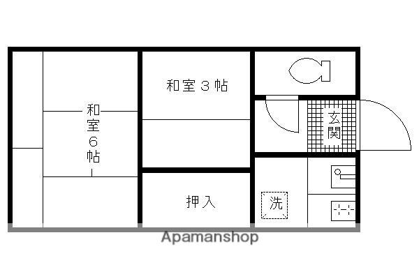 祇園荘(1K/3階)の間取り写真