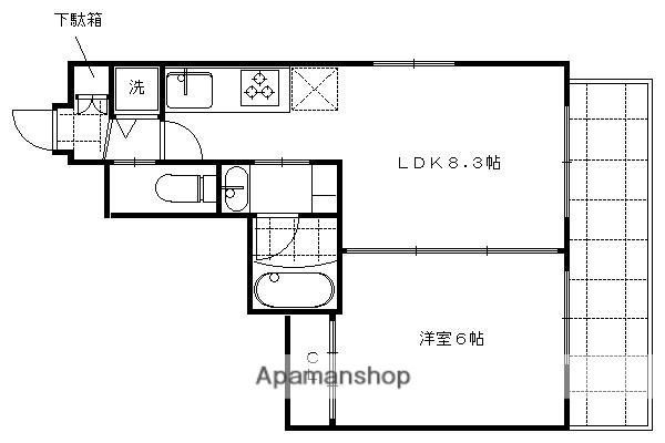 新柳馬場頭町マンション(1LDK/5階)の間取り写真