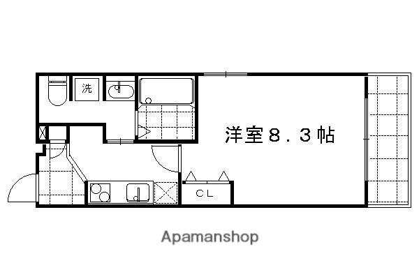  APPARTAMENTO御所西(1K/2階)の間取り写真
