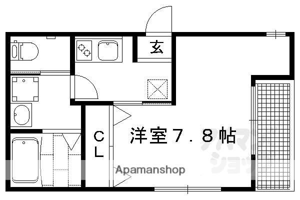 京OHBUVII(1K/2階)の間取り写真
