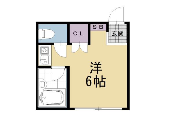 東山女子ハイツ(ワンルーム/3階)の間取り写真