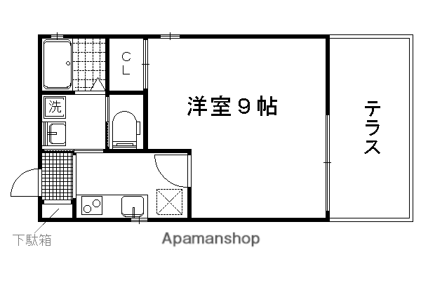 トレフルメゾン出町柳(1K/1階)の間取り写真
