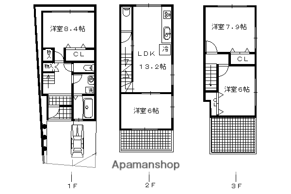 京都市烏丸線 鞍馬口駅 徒歩10分 3階建 築20年(4LDK)の間取り写真