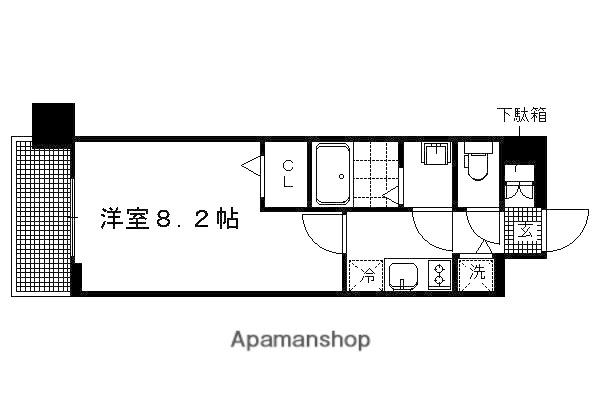 ベラジオ京都一乗寺(1K/1階)の間取り写真