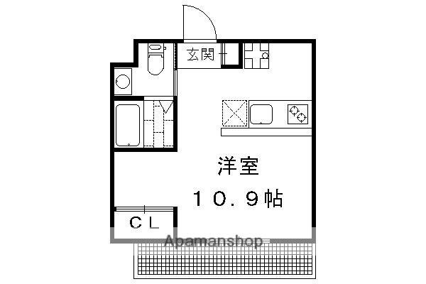 シエルコート北白川(ワンルーム/3階)の間取り写真
