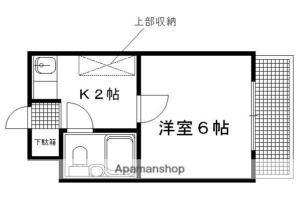 北白川ロイヤルパレス(1K/1階)の間取り写真
