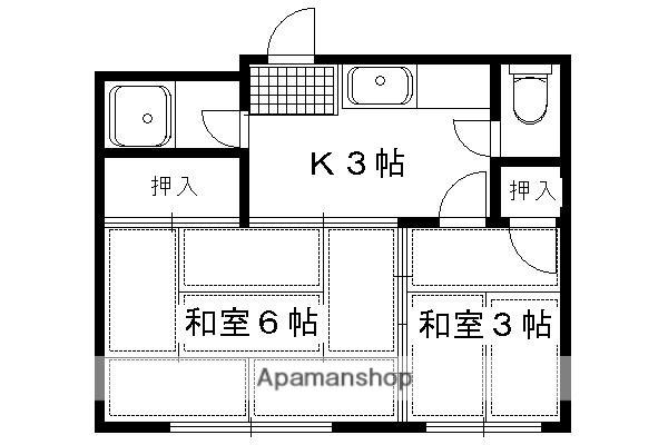 岡村マンション(2K/2階)の間取り写真