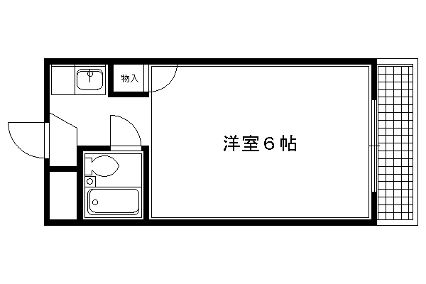 ロイヤルハウス高野(1K/1階)の間取り写真