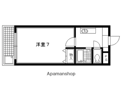 シューパレス(1K/1階)の間取り写真