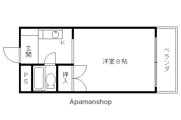 メゾンジョアパートII(1K/4階)の間取り写真