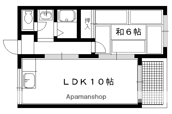 SAMSQUARE宝ヶ池(1LDK/4階)の間取り写真
