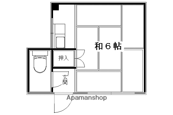 今出川マンション(1K/2階)の間取り写真