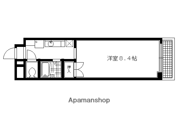 グランデ36(1K/3階)の間取り写真