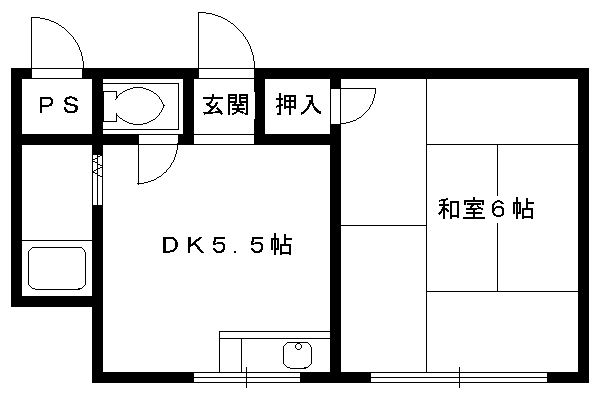 第三ロイヤルハイツ(1K/1階)の間取り写真
