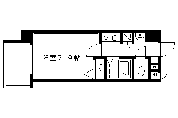 プレサンス京大南(1K/1階)の間取り写真