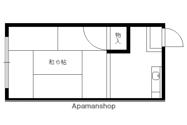 パレ修学院(1K/2階)の間取り写真