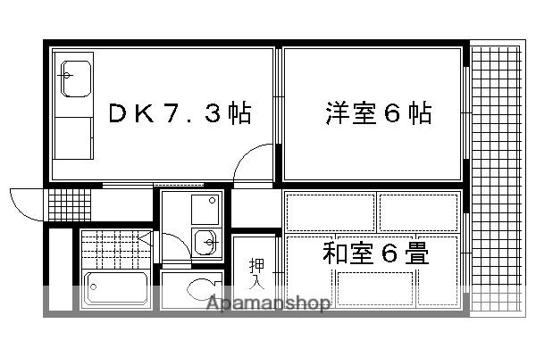 フロンティルイケダ(2DK/1階)の間取り写真