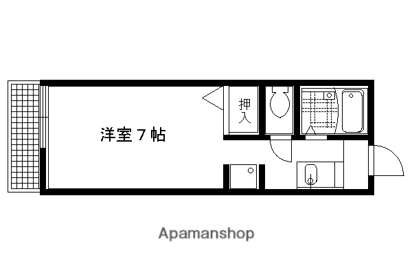 錦林ハウス(1K/2階)の間取り写真